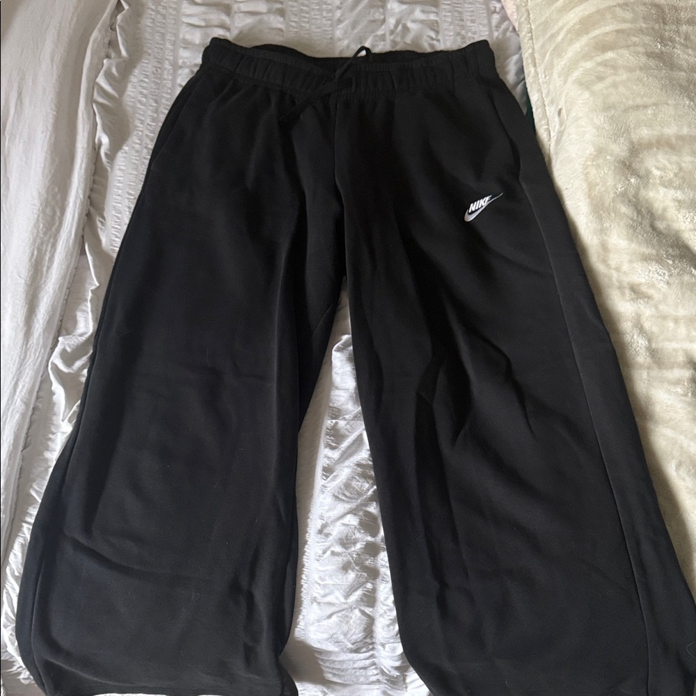 Nike Kids Black Joggers with White Logo